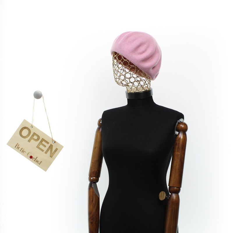 Fashion, accesorii si bijuterii - Femei - Accesorii femei - Caciuli si palarii femei - Bereta de dama, Buticcochet, lana, one size, Roz pal - BSC707 - Infinity.ro