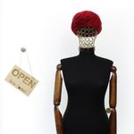 Fashion, accesorii si bijuterii - Femei - Accesorii femei - Caciuli si palarii femei - Bereta de dama, din lana, Evita, one size, model floral, Rosu - BSC708 - Infinity.ro