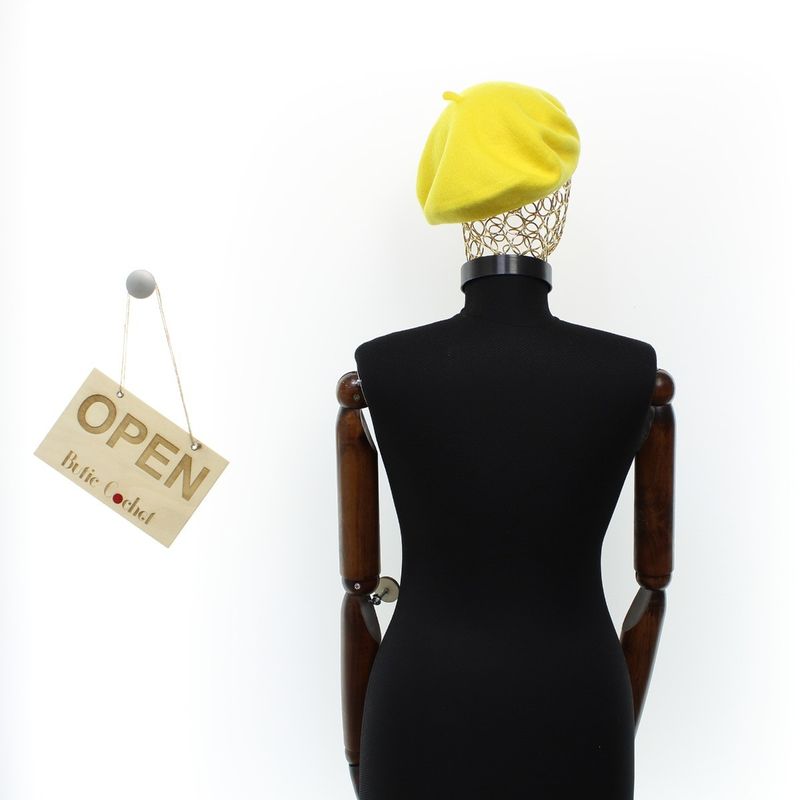 Fashion, accesorii si bijuterii - Femei - Accesorii femei - Caciuli si palarii femei - Bereta de dama, Buticcochet, lana, one size, Galben - BSC702 - Infinity.ro