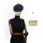 Fashion, accesorii si bijuterii - Femei - Accesorii femei - Caciuli si palarii femei - Bereta de dama, din lana, ButicCochet, one size, cu strasuri, Turcoaz inchis - BSC673 - Infinity.ro