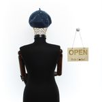 Fashion, accesorii si bijuterii - Femei - Accesorii femei - Caciuli si palarii femei - Bereta de dama, din lana, ButicCochet, one size, cu strasuri, Turcoaz inchis - BSC673 - Infinity.ro
