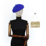 Fashion, accesorii si bijuterii - Femei - Accesorii femei - Caciuli si palarii femei - Bereta de dama, din lana, ButicCochet, one size, cu strasuri, Albastru electric - BSC671 - Infinity.ro