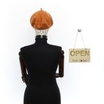 Fashion, accesorii si bijuterii - Femei - Accesorii femei - Caciuli si palarii femei - Bereta de dama, din lana, ButicCochet, one size, cu strasuri, Portocaliu - BSC672 - Infinity.ro