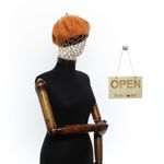 Fashion, accesorii si bijuterii - Femei - Accesorii femei - Caciuli si palarii femei - Bereta de dama, din lana, ButicCochet, one size, cu strasuri, Portocaliu - BSC672 - Infinity.ro