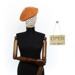 Fashion, accesorii si bijuterii - Femei - Accesorii femei - Caciuli si palarii femei - Bereta de dama, din lana, ButicCochet, one size, cu strasuri, Portocaliu - BSC672 - Infinity.ro
