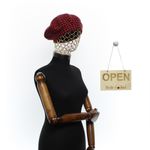 Fashion, accesorii si bijuterii - Femei - Accesorii femei - Caciuli si palarii femei - Bereta de dama, din lana, ButicCochet, one size, model stilizat, Rosu - BSC696 - Infinity.ro