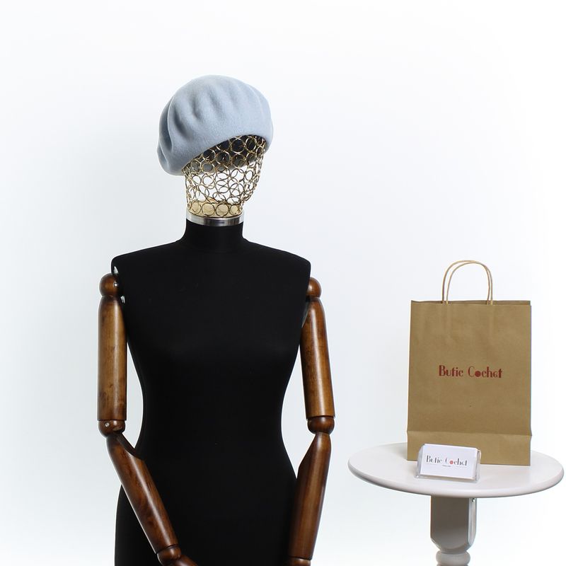 Fashion, accesorii si bijuterii - Femei - Accesorii femei - Caciuli si palarii femei - Bereta de dama, din lana, Evita, one size, Bleu - BSC585 - Infinity.ro