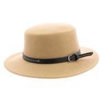 Fashion, accesorii si bijuterii - Femei - Accesorii femei - Caciuli si palarii femei - Palarie dama, din lana, marime 56-58 cm, Buticcochet, cu catarama decorativa, Maro - PAL1039 - Infinity.ro