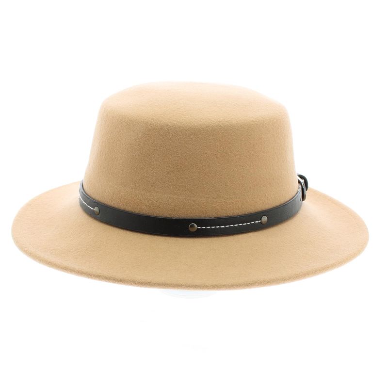Fashion, accesorii si bijuterii - Femei - Accesorii femei - Caciuli si palarii femei - Palarie dama, din lana, marime 56-58 cm, Buticcochet, cu catarama decorativa, Maro - PAL1039 - Infinity.ro