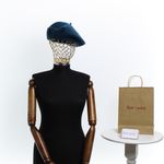 Fashion, accesorii si bijuterii - Femei - Accesorii femei - Caciuli si palarii femei - Bereta de dama, din lana, Evita, one size, Turcoaz inchis - BSC589 - Infinity.ro