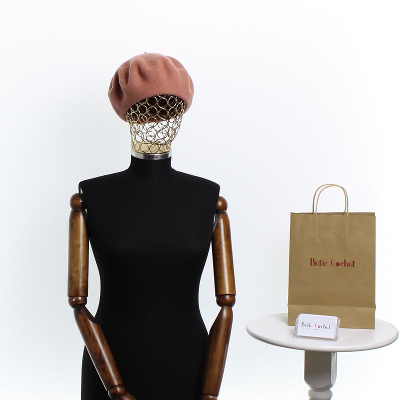 Fashion, accesorii si bijuterii - Femei - Accesorii femei - Caciuli si palarii femei - Bereta de dama, din lana, Evita, one size, Roz pudra - BSC583 - Infinity.ro