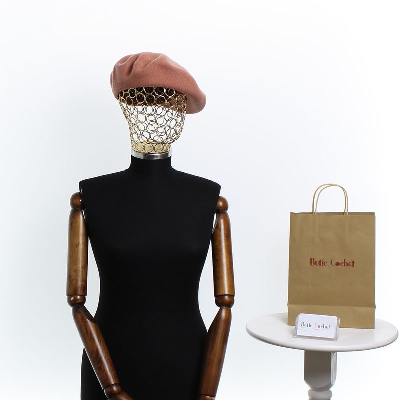 Fashion, accesorii si bijuterii - Femei - Accesorii femei - Caciuli si palarii femei - Bereta de dama, din lana, Evita, one size, Roz pudra - BSC583 - Infinity.ro