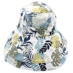 Fashion, accesorii si bijuterii - Femei - Accesorii femei - Caciuli si palarii femei - Palarie dama, cu bor mare, din 50% bumbac 50% poliester, cu doua fete, one size, Buticcochet, imprimeu cu frunze, Negru - PAL1141 - Infinity.ro