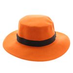 Fashion, accesorii si bijuterii - Femei - Accesorii femei - Caciuli si palarii femei - Palarie dama, din lana, marime 56-58 cm, Buticcochet, cu banda decorativa, Portocaliu - PAL1045 - Infinity.ro