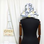 Fashion, accesorii si bijuterii - Femei - Accesorii femei - Caciuli si palarii femei - Palarie dama, cu bor mare, din 50% bumbac 50% poliester, cu doua fete, one size, Buticcochet, imprimeu cu frunze, Negru - PAL1141 - Infinity.ro