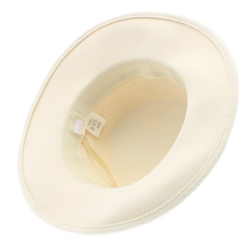 Fashion, accesorii si bijuterii - Femei - Accesorii femei - Caciuli si palarii femei - Palarie dama, din lana, marime 56-58 cm, Buticcochet, cu banda decorativa, Alb ivory - PAL1042 - Infinity.ro
