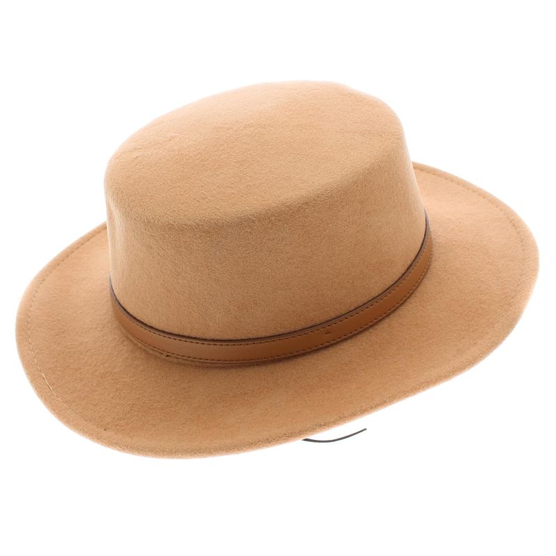 Fashion, accesorii si bijuterii - Femei - Accesorii femei - Caciuli si palarii femei - Palarie dama, din lana, marime 57 cm, Buticcochet, cu catarama decorativa, Maro - PAL1038 - Infinity.ro