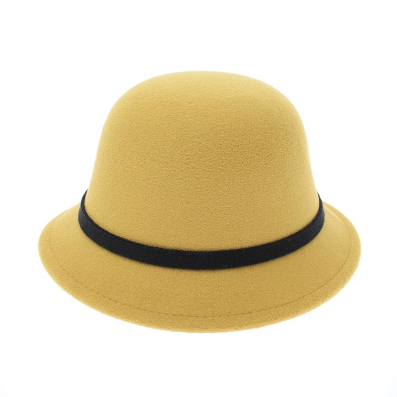 Fashion, accesorii si bijuterii - Femei - Accesorii femei - Caciuli si palarii femei - Palarie dama, marime 57 reglabila, ButicCochet, 20% lana 80 acryl, model cu fundita, Galben - PAL955 - Infinity.ro