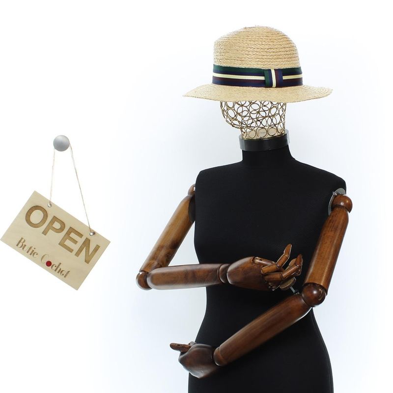 Fashion, accesorii si bijuterii - Femei - Accesorii femei - Caciuli si palarii femei - Palarie dama, marime universala reglabila, ButicCochet, din paie, Bej - PAL1633 - Infinity.ro