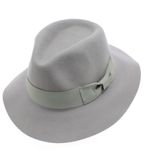 Fashion, accesorii si bijuterii - Femei - Accesorii femei - Caciuli si palarii femei - Palarie dama, cu bor mic, din 100% lana, Buticcochet, Gri cu fundita, marime 56 cm - PAL507 - Infinity.ro
