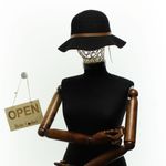 Fashion, accesorii si bijuterii - Femei - Accesorii femei - Caciuli si palarii femei - Palarie dama, Buticcochet, din bumbac si poliester, cu banda decorativa, one size, Negru - PAL1907 - Infinity.ro