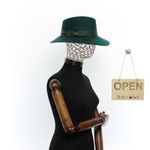Fashion, accesorii si bijuterii - Femei - Accesorii femei - Caciuli si palarii femei - Palarie Dama, din 100% lana, ButicCochet, cu fundita textila, marime 54-58 cm, ajustabila, Verde - PAL1467 - Infinity.ro