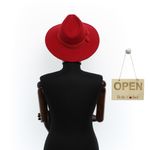 Fashion, accesorii si bijuterii - Femei - Accesorii femei - Caciuli si palarii femei - Palarie Dama, din 100% lana, ButicCochet, cu fundita textila, marime 54-58 cm, ajustabila, Rosu - PAL1471 - Infinity.ro