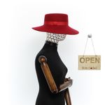 Fashion, accesorii si bijuterii - Femei - Accesorii femei - Caciuli si palarii femei - Palarie Dama, din 100% lana, ButicCochet, bor mare, banda textila, marime 54-58 cm, ajustabila, Rosu inchis - PAL1453 - Infinity.ro