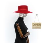 Fashion, accesorii si bijuterii - Femei - Accesorii femei - Caciuli si palarii femei - Palarie Dama, din 100% lana, ButicCochet, bor mare, banda textila, marime 54-58 cm, ajustabila, Rosu - PAL1456 - Infinity.ro