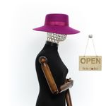 Fashion, accesorii si bijuterii - Femei - Accesorii femei - Caciuli si palarii femei - Palarie Dama, din 100% lana, ButicCochet, bor mare, banda textila, marime 54-58 cm, ajustabila, Fucsia - PAL1451 - Infinity.ro