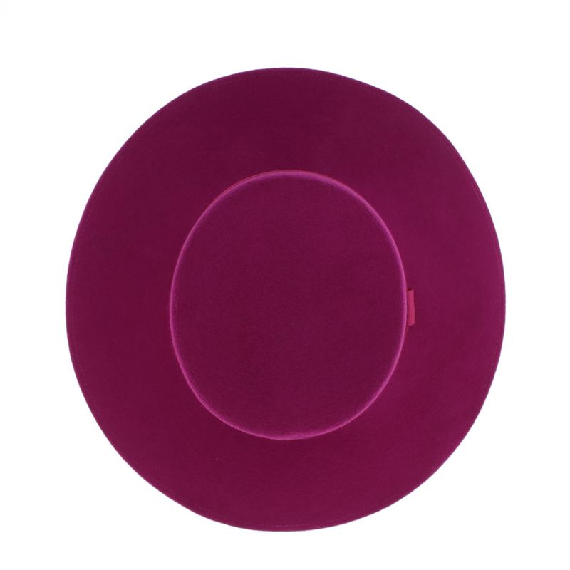 Fashion, accesorii si bijuterii - Femei - Accesorii femei - Caciuli si palarii femei - Palarie Dama, din 100% lana, ButicCochet, bor mare, banda textila, marime 54-58 cm, ajustabila, Fucsia - PAL1451 - Infinity.ro