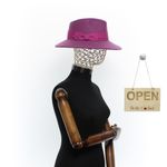 Fashion, accesorii si bijuterii - Femei - Accesorii femei - Caciuli si palarii femei - Palarie Dama, din 100% lana, ButicCochet, cu fundita textila, marime 54-58 cm, ajustabila, Lila - PAL1462 - Infinity.ro