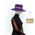Fashion, accesorii si bijuterii - Femei - Accesorii femei - Caciuli si palarii femei - Palarie Dama, din 100% lana, ButicCochet, bor mare, banda textila, marime 54-58 cm, ajustabila, Mov - PAL1458 - Infinity.ro