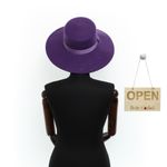 Fashion, accesorii si bijuterii - Femei - Accesorii femei - Caciuli si palarii femei - Palarie Dama, din 100% lana, ButicCochet, bor mare, banda textila, marime 54-58 cm, ajustabila, Mov - PAL1458 - Infinity.ro