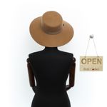 Fashion, accesorii si bijuterii - Femei - Accesorii femei - Caciuli si palarii femei - Palarie Dama, din 100% lana, ButicCochet, bor mare, banda textila, marime 54-58 cm, ajustabila, Bej - PAL1452 - Infinity.ro