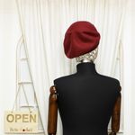 Fashion, accesorii si bijuterii - Femei - Accesorii femei - Caciuli si palarii femei - Bereta de dama, Buticcochet, one size, lana, model cu paiete, Visiniu - BSC430 - Infinity.ro