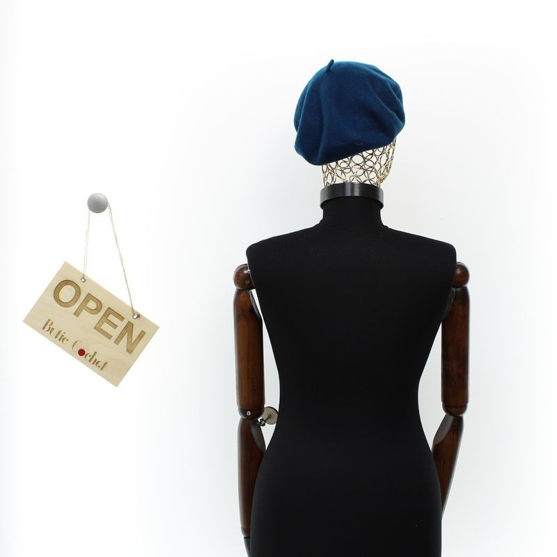 Fashion, accesorii si bijuterii - Femei - Accesorii femei - Caciuli si palarii femei - Bereta de dama, Buticcochet, lana, one size, Turcoaz inchis - BSC705 - Infinity.ro