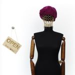 Fashion, accesorii si bijuterii - Femei - Accesorii femei - Caciuli si palarii femei - Bereta de dama, din lana, Evita, one size, model floral, Fucsia - BSC710 - Infinity.ro