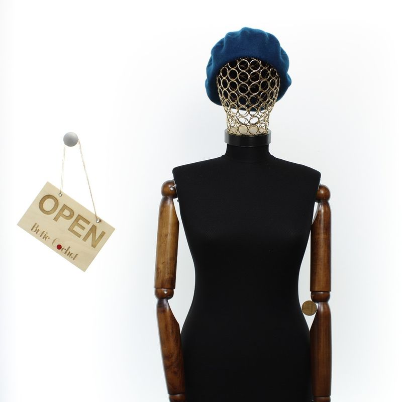 Fashion, accesorii si bijuterii - Femei - Accesorii femei - Caciuli si palarii femei - Bereta de dama, Buticcochet, lana, one size, Turcoaz inchis - BSC705 - Infinity.ro