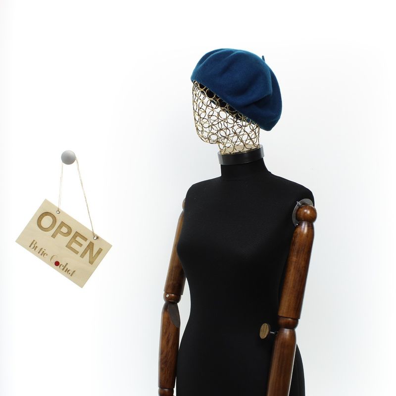 Fashion, accesorii si bijuterii - Femei - Accesorii femei - Caciuli si palarii femei - Bereta de dama, Buticcochet, lana, one size, Turcoaz inchis - BSC705 - Infinity.ro