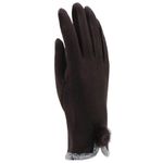 Fashion, accesorii si bijuterii - Femei - Accesorii femei - Manusi femei - Manusi dama, de iarna, cu degete, Maro cu blanita - MA116 - Infinity.ro