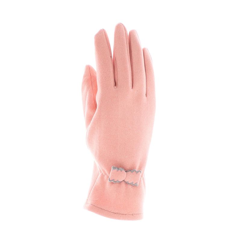 Fashion, accesorii si bijuterii - Femei - Accesorii femei - Manusi femei - Manusi dama, de iarna, din 70% viscoza 30% lana, ButicCochet, cu funda, One size, Roz - MA282 - Infinity.ro