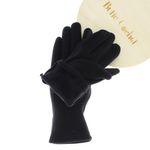 Fashion, accesorii si bijuterii - Femei - Accesorii femei - Manusi femei - Manusi dama, de iarna, din 70% viscoza 30% lana, ButicCochet, cu funda, One size, Negru - MA279 - Infinity.ro