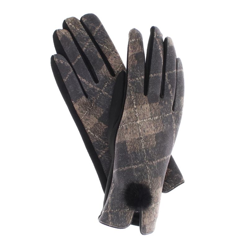 Fashion, accesorii si bijuterii - Femei - Accesorii femei - Manusi femei - Manusi dama, de iarna, din 70% viscoza 30% lana, ButicCochet, cu degete, ciucure, One size, Gri - MA196 - Infinity.ro