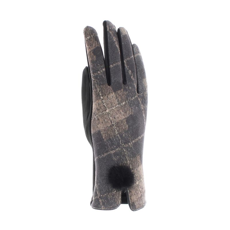 Fashion, accesorii si bijuterii - Femei - Accesorii femei - Manusi femei - Manusi dama, de iarna, din 70% viscoza 30% lana, ButicCochet, cu degete, ciucure, One size, Gri - MA196 - Infinity.ro