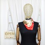 Fashion, accesorii si bijuterii - Femei - Accesorii femei - Esarfe si fulare femei - Batic dama, Buticcochet, dimensiune 60x60 cm, 60% poliester 40% matase, model cu flori si buline, Rosu - ES1876 - Infinity.ro