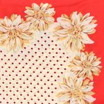 Fashion, accesorii si bijuterii - Femei - Accesorii femei - Esarfe si fulare femei - Batic dama, Buticcochet, dimensiune 60x60 cm, 60% poliester 40% matase, model cu flori si buline, Rosu - ES1876 - Infinity.ro