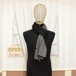 Fashion, accesorii si bijuterii - Barbati - Accesorii barbati - Esarfe si fulare barbati - Esarfa barbati, din pashmina, 33 x 170 cm, model stilizat, Negru cu gri - ES1677 - Infinity.ro