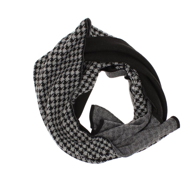 Fashion, accesorii si bijuterii - Barbati - Accesorii barbati - Esarfe si fulare barbati - Esarfa barbati, din pashmina, 33 x 170 cm, model stilizat, Negru cu gri - ES1677 - Infinity.ro