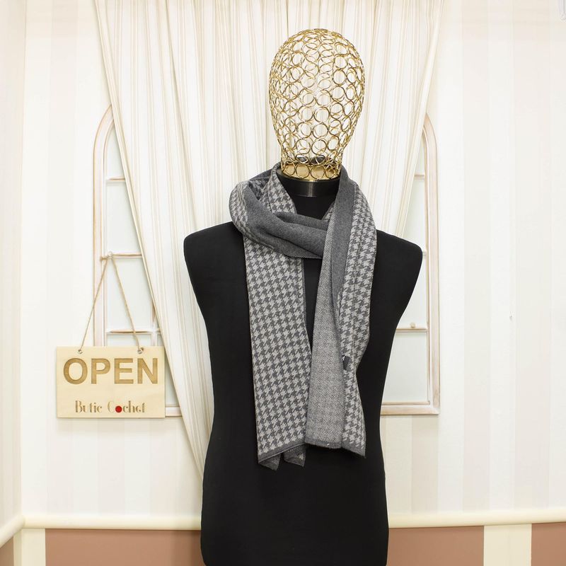 Fashion, accesorii si bijuterii - Barbati - Accesorii barbati - Esarfe si fulare barbati - Esarfa barbati, din pashmina, 33 x 170 cm, model stilizat, Gri - ES1678 - Infinity.ro